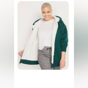 Old Navy Oversized Cozy Sherpa Double Zip Hoodie